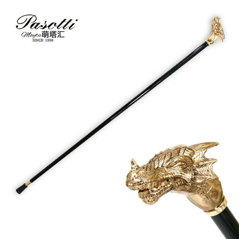 Pasotti Italian gentleman's cane dragon head cane crutches golden performance national tide handmade domineering civilized cane