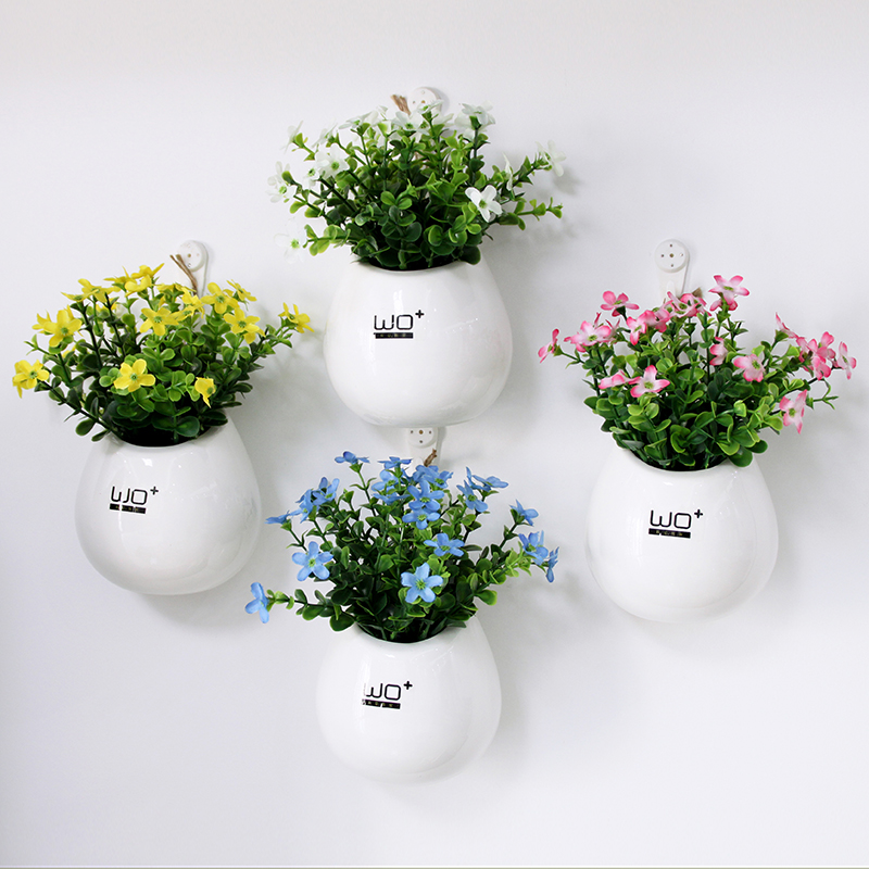 The Send + creative ceramic water infusion bag or bottle hanging vase flowerpot home furnishing articles metope adornment with simulation
