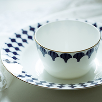 Wonderful HOME Soup Bowl White Porcelain Dinner Plate Dining Bowl Eu Type Dessert Trays Rice Bowls Small Bowl of Copenhagen Western Dining Furniture