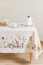 Miao home Pastoral light luxury ins designer hand-painted dining table cloth Nordic flowers and plants waterproof and oil-proof table tablecloth