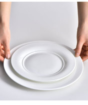 Wonderful HOME White Bone Porcelain Relief Cutlery-style breakfast Western Dining Tray minimalist pure white Home Dish Ceramic