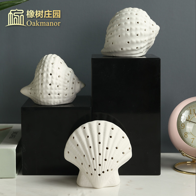 Small night towns Nordic furnishing articles shell lamp ceramic creative valentine 's day, the bedroom room decoration desktop ornaments