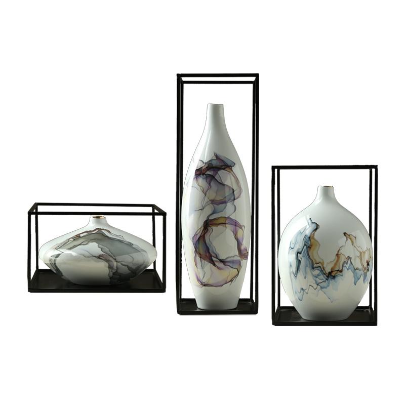 New Chinese style ceramic vase furnishing articles zen table sitting room porch dried flower arranging flowers jingdezhen household ornaments