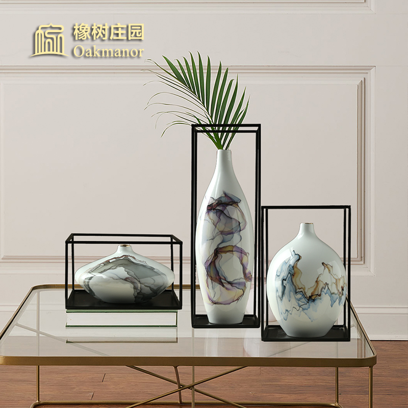 New Chinese style ceramic vase furnishing articles zen table sitting room porch dried flower arranging flowers jingdezhen household ornaments