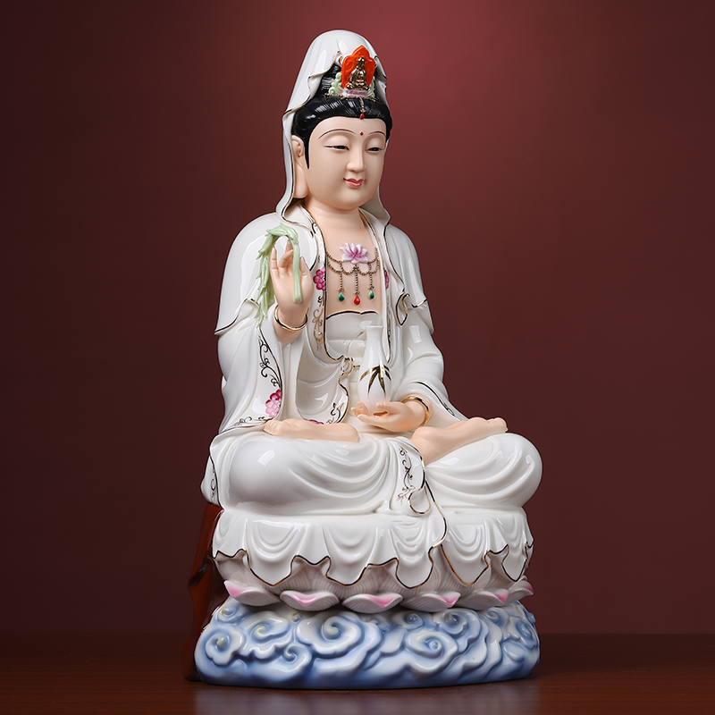 Yutang dai porcelain goddess of mercy guanyin bodhisattva Buddha sitting room home home furnishing articles/xiangyun guanyin