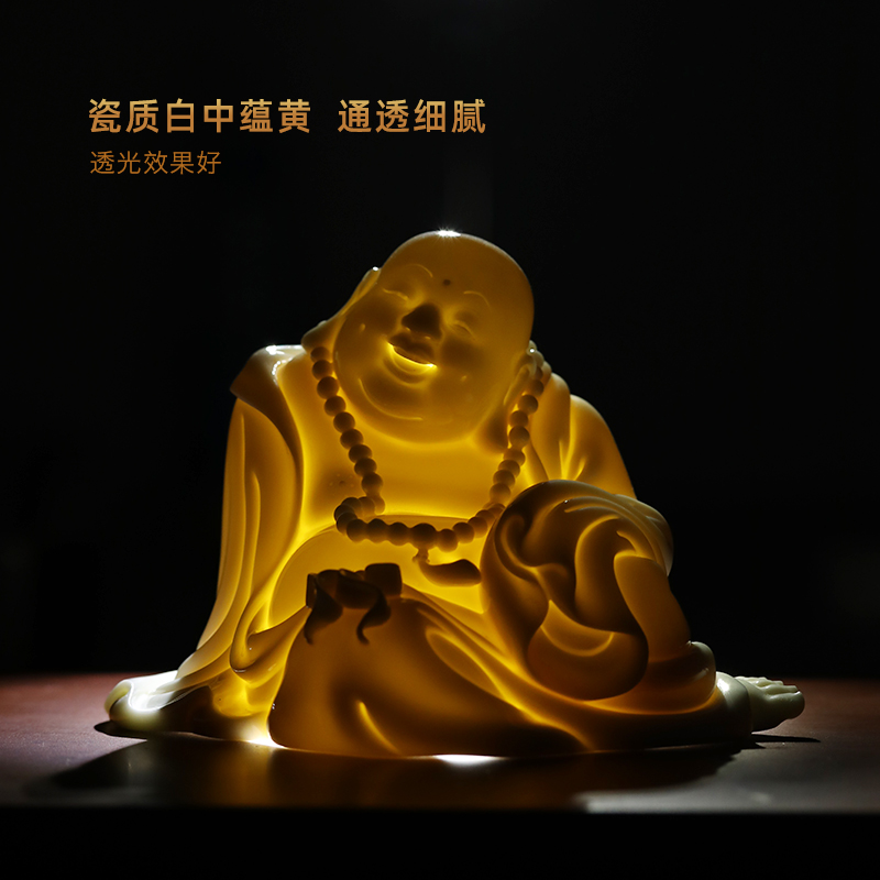 Yutang dai ceramic smiling Buddha maitreya furnishing articles dehua porcelain its art collection/D38-103