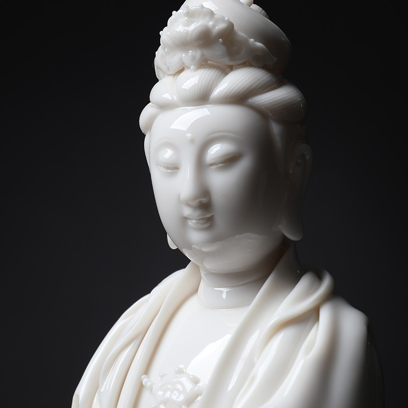 Yutang dai dehua white porcelain Su Youde its art collection furnishing articles 10 inches by sex and tuck guan Yin