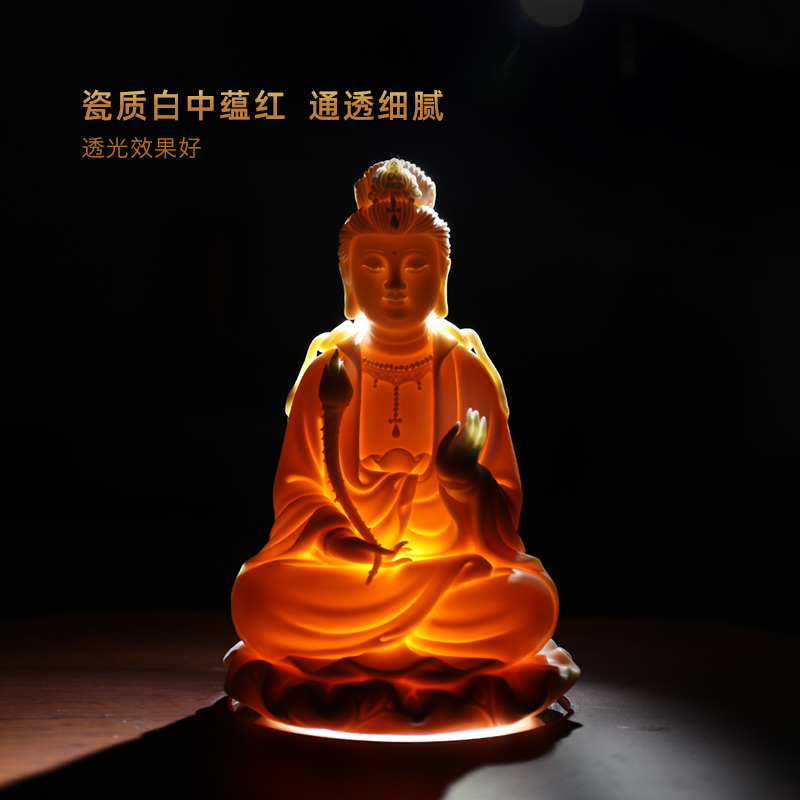 Yutang dai jade red porcelain is a horse of white marble this life Buddha Buddha bodhisattva furnishing articles 5 inches sitting lotus trend to Mr