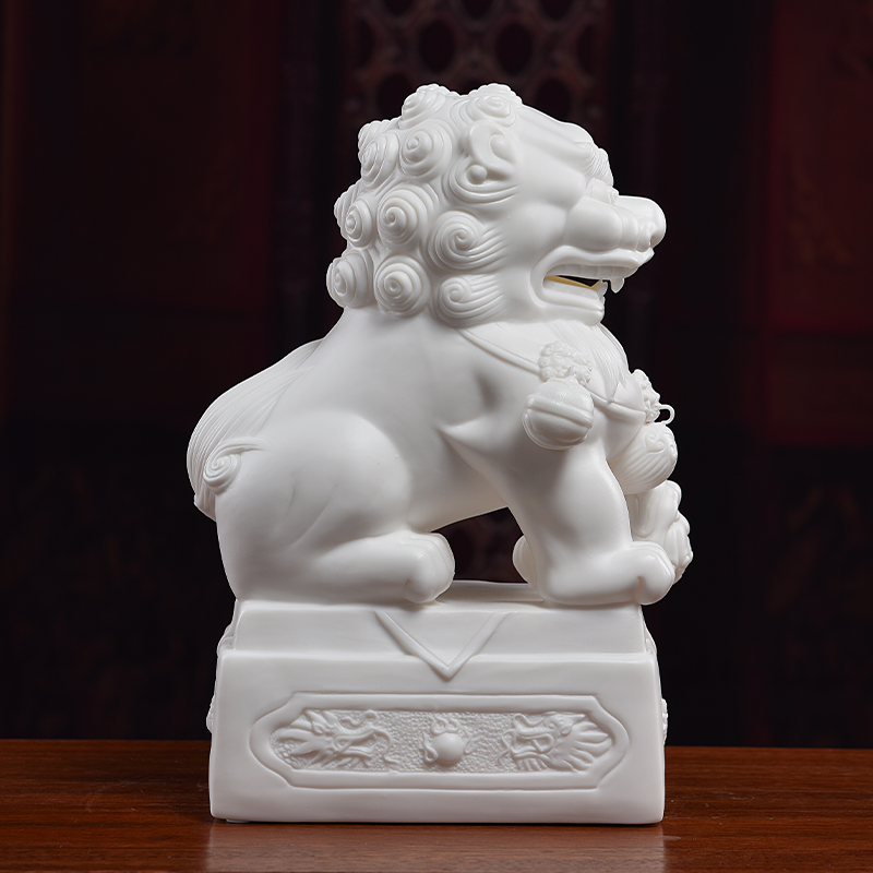 Ceramic production is pulled from the shelves 】 【 lion furnishing articles dehua porcelain its of the lion