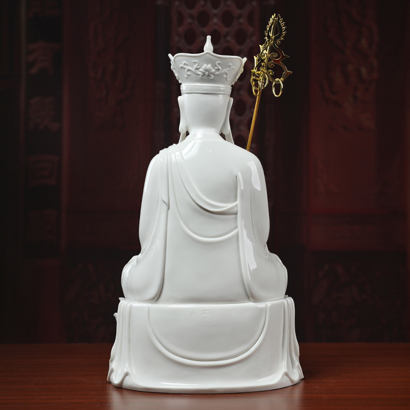 Yutang dai dehua white porcelain heart like a Buddha to occupy the home furnishing articles 16 inch earth treasure bodhisattva figure of Buddha