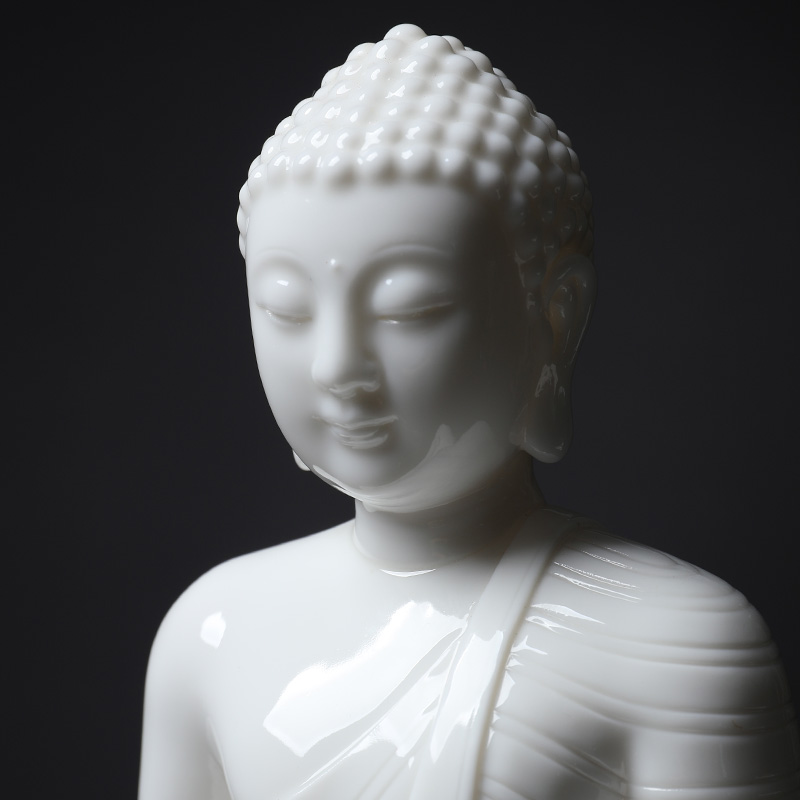 Yutang dai dehua white porcelain Su Youde its art collection furnishing articles 6 inches Burma Buddha sakyamuni Buddha