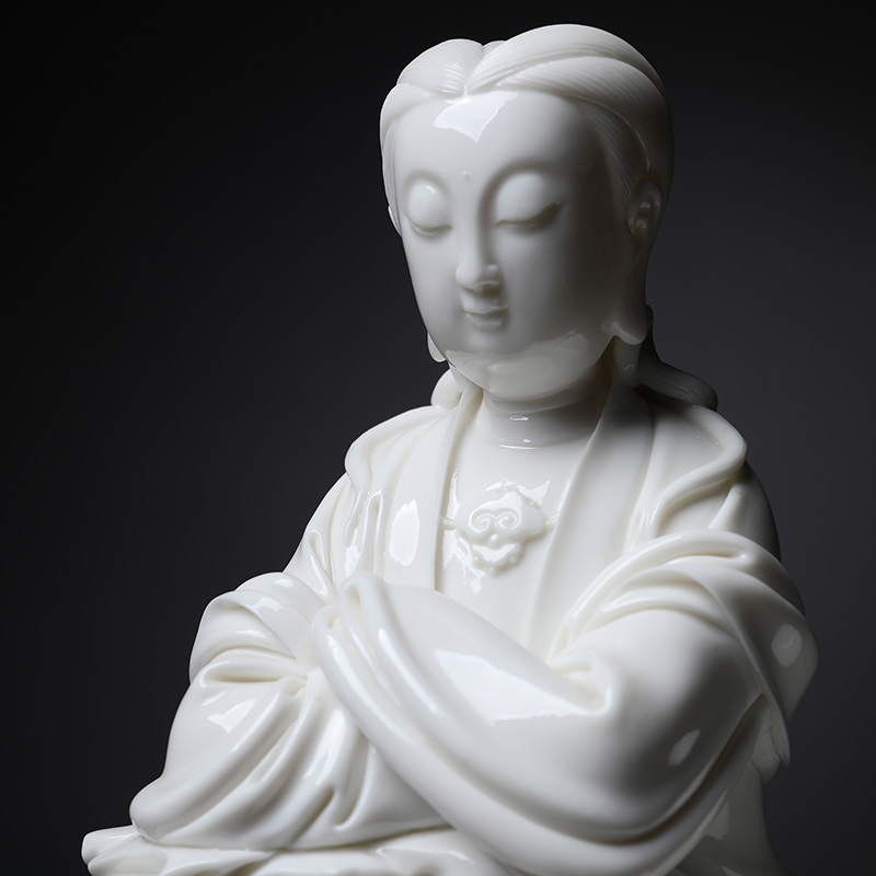Yutang dai dehua white porcelain porcelain avalokitesvara figure of Buddha enshrined that occupy the home furnishing articles cheng sat rock guanyin