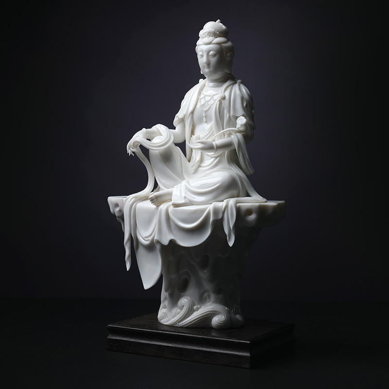 Yutang dai dehua porcelain carving master Lin Luyang collections limited 30 bodhi guanyin Buddha furnishing articles