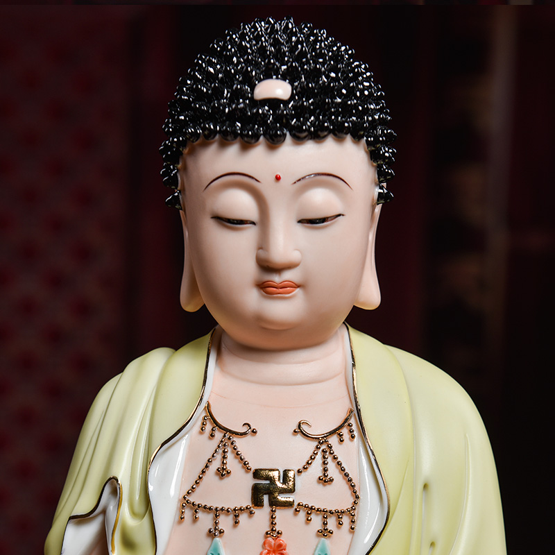 Yutang dai 16 inch ceramic three western spirit like shakyamuni Buddha guanyin bodhisattva consecrate figure of Buddha that occupy the home furnishing articles