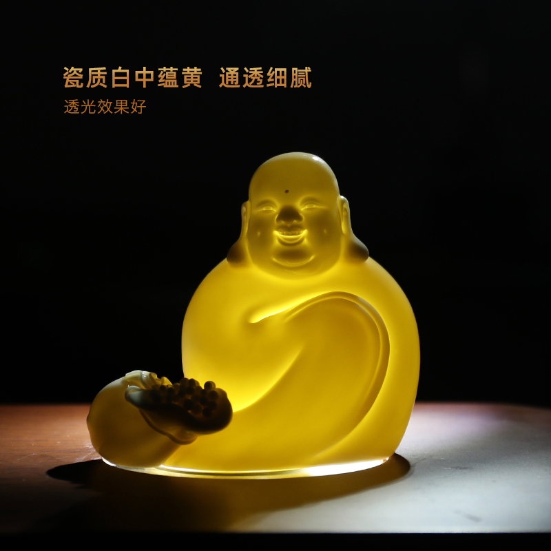 Yutang dai dehua white porcelain with Buddha maitreya Buddha car decoration and heavily laughing Buddha sitting room place, a small figure of Buddha