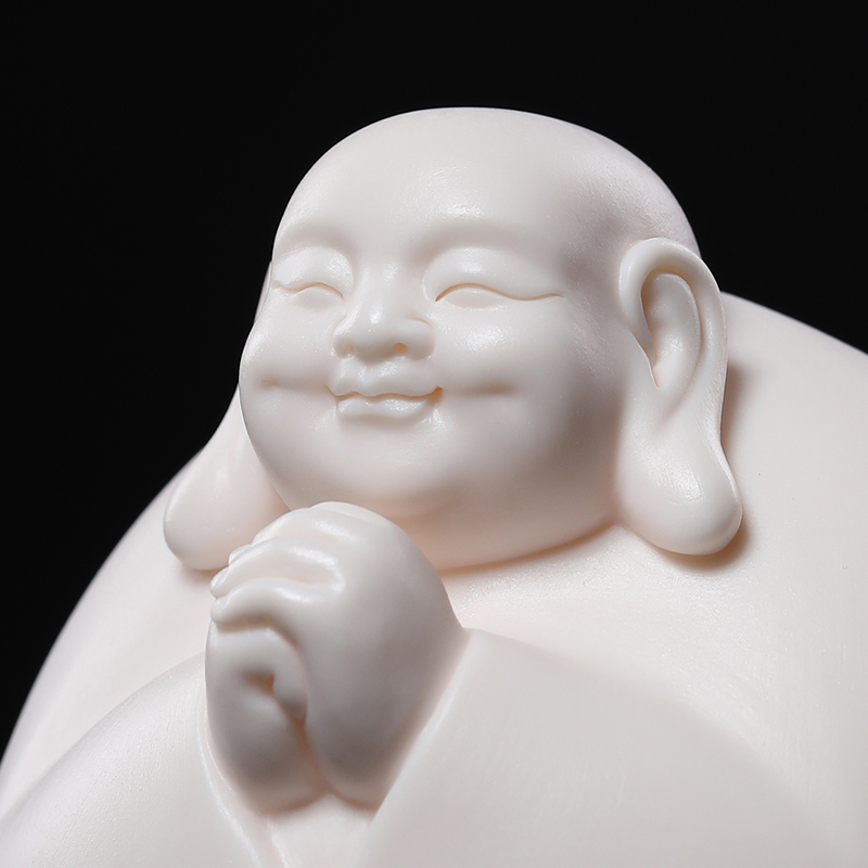 Yutang dai dehua white porcelain smiling Buddha maitreya pot - bellied peace car with Buddha Buddha furnishing articles jian - pin Lin works