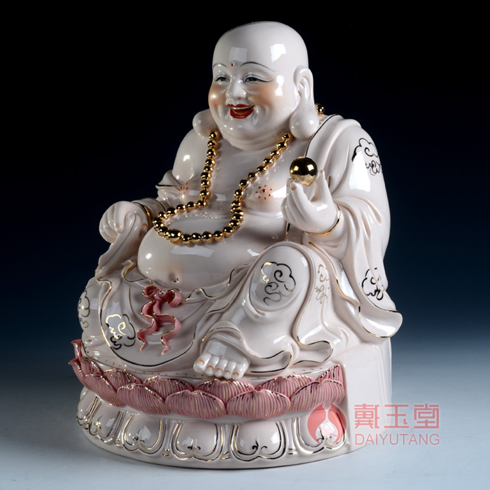 Yutang dai home furnishing articles 11 "13" ancient - up ceramic Buddha/sit GuLian smiling Buddha maitreya D01-247