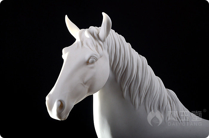 戴玉堂 德化白瓷大师林建全作品 陶瓷马雕塑艺术/悠然信步 d07-06