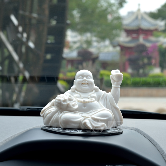 Yutang dai ceramic office desktop furnishing articles home sitting room adornment/silver piece smiling Buddha maitreya D21-01