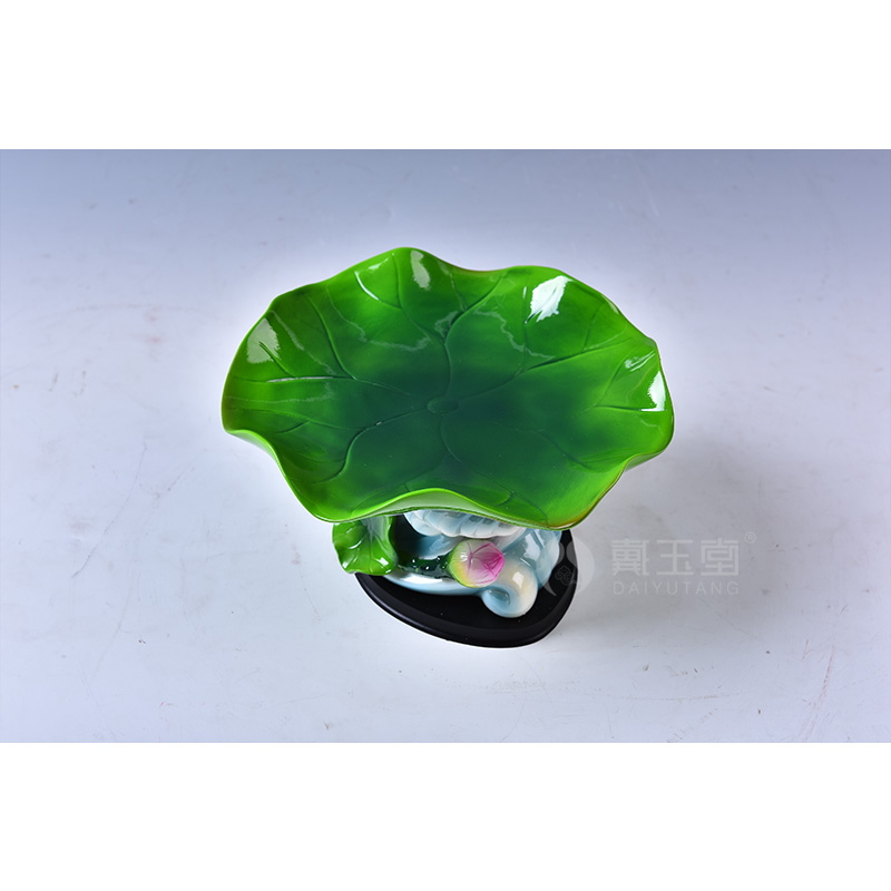 Yutang dai modern home desktop sitting room adornment ceramics furnishing articles/7 inch lotus leaf water waves compote D14-41
