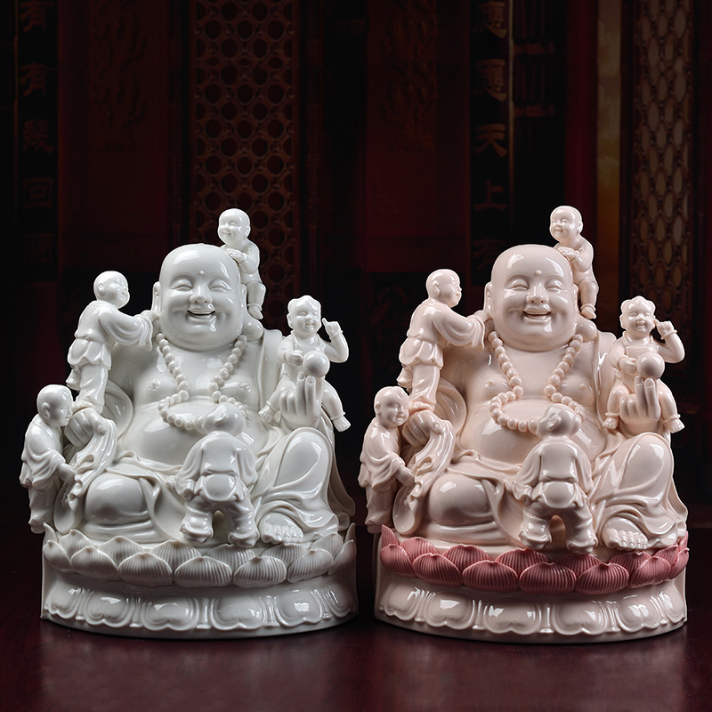 Yutang dai dehua ceramic laughing Buddha pot - bellied smiling Buddha crafts home furnishing articles abital maitreya sitting room