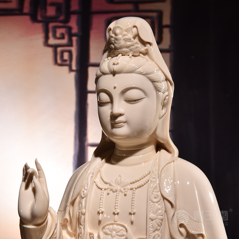 Yutang dai ceramic household kwan Yin - statute to the sitting room that occupy the home furnishing articles/yellow lotus jade goddess of mercy