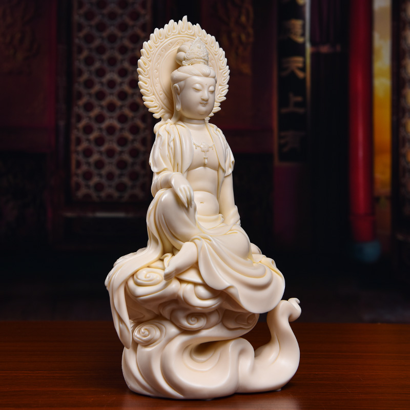 Yutang dai Lin Jiansheng master for dehua porcelain ceramic Buddha furnishing articles xiangyun screen goddess of mercy corps/D03-108