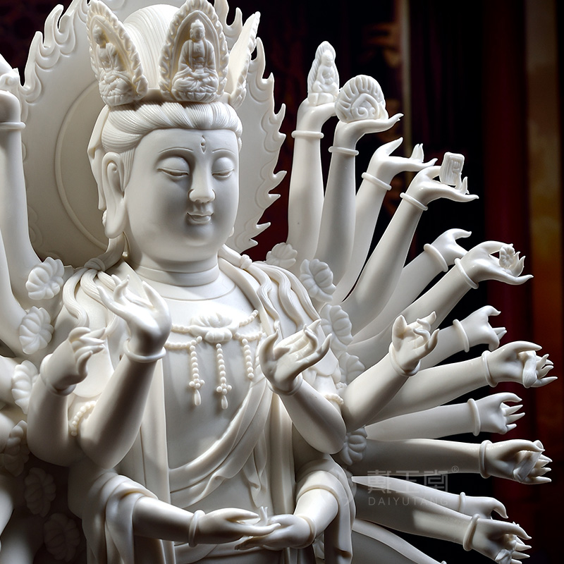 Yutang dai dehua porcelain porcelain carving furnishing articles/made lotus avalokitesvara figure of Buddha of guanyin D17-103