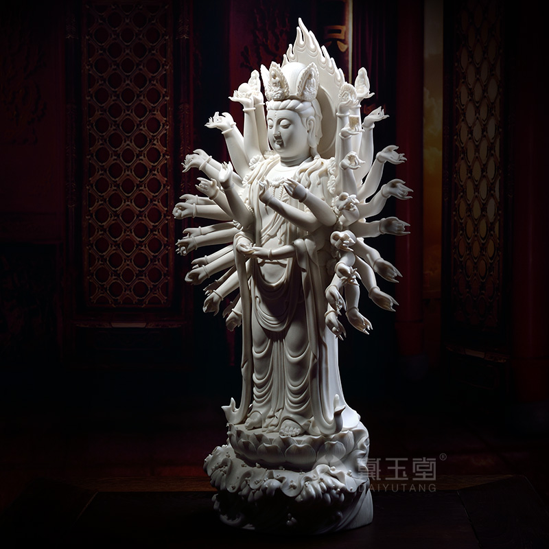 Yutang dai dehua porcelain porcelain carving furnishing articles/made lotus avalokitesvara figure of Buddha of guanyin D17-103