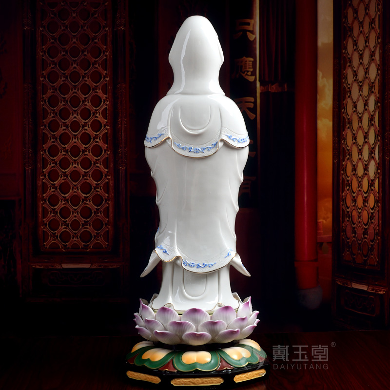 Yutang dai ceramic west three holy gods holy Buddha enshrined furnishing articles/23 inches color paint western three holy