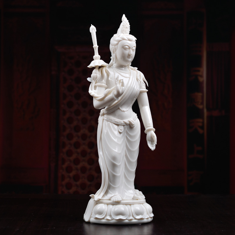 Yutang dai dehua porcelain its art collection place three Buddha shakyamuni Buddha D01-075