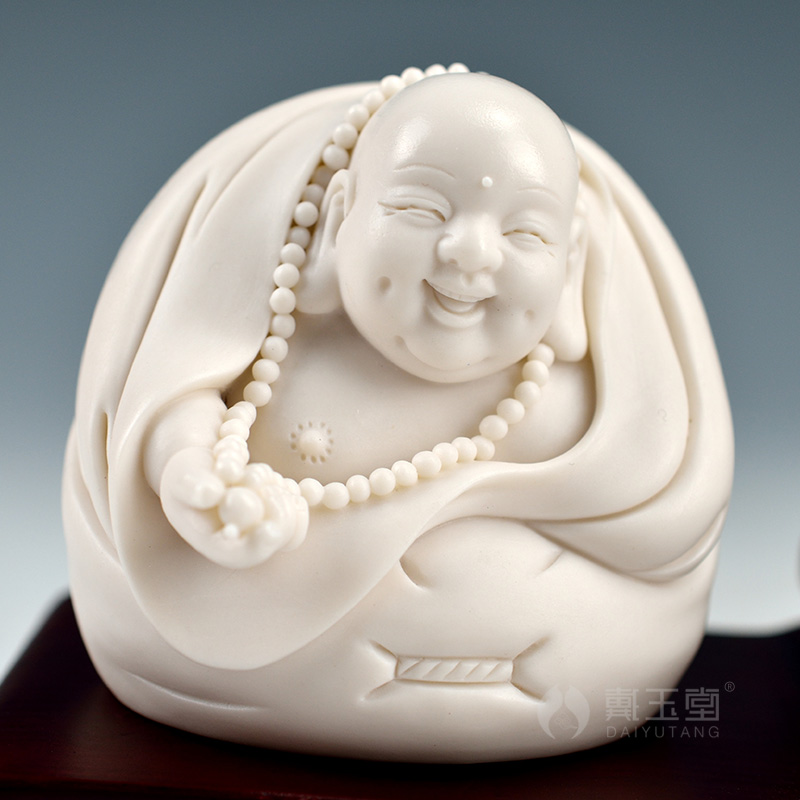 Porcelain carving master production is pulled from the shelves 】 【 Su Youde/4 inch bag maitreya 3/sets