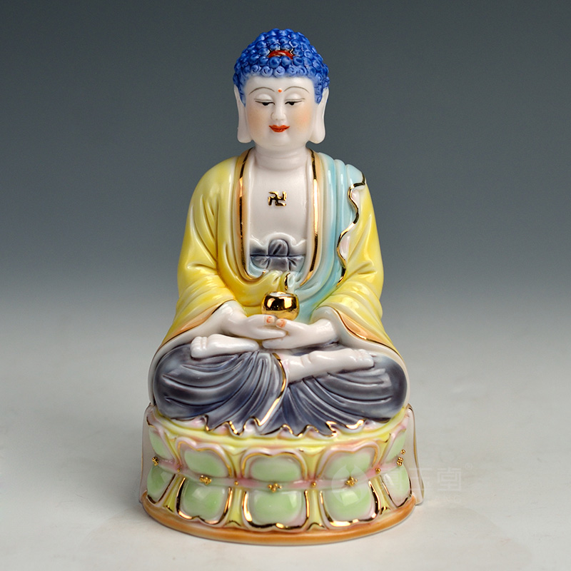 Lotus production 5 fold 】 【 tathagata avalokitesvara/double - sided goddess of mercy Buddha with ceramic Buddha