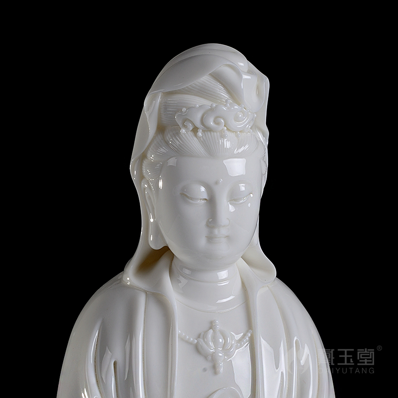 Yutang dai dehua porcelain porcelain avalokitesvara figure of Buddha of white marble that occupy the home furnishing articles to craft across indicates the sea goddess of mercy corps