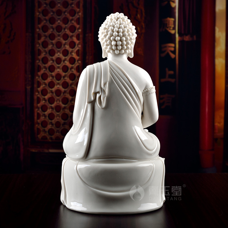 Yutang dai dehua white porcelain Buddha had medicine the guru Buddha amitabha Buddha worship furnishing articles 11 inches sanbao Buddha