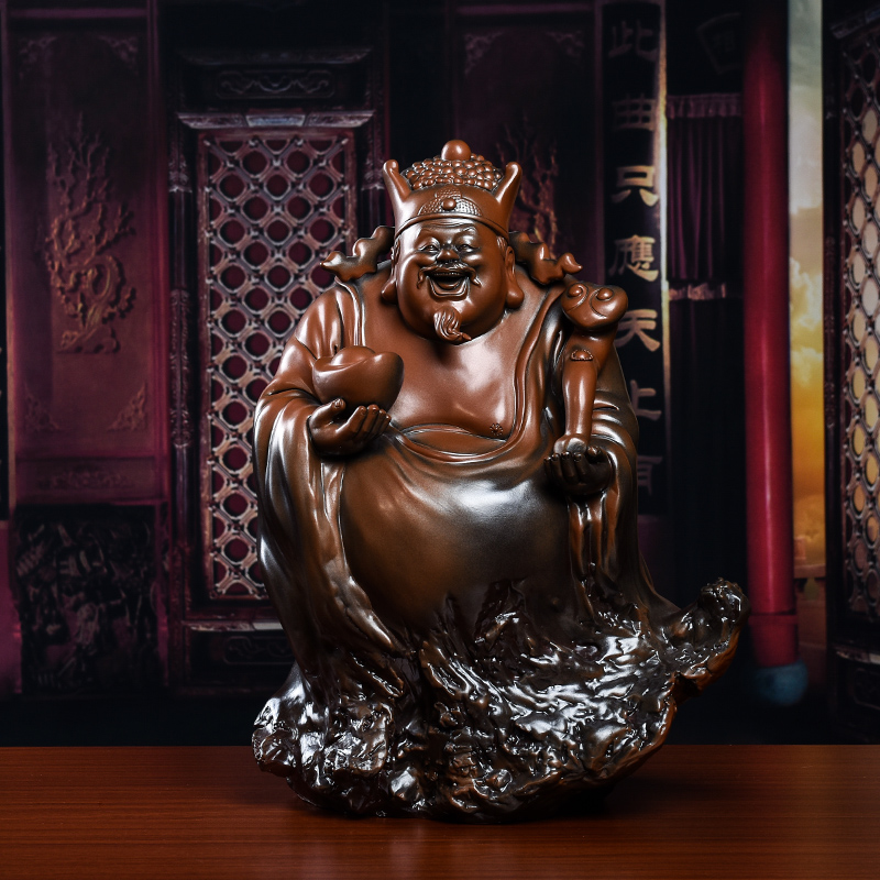 Yutang dai dehua ceramic masters zhi - yong wu, porch is the god of wealth Buddha furnishing articles meet auspicious fortune/D38-097