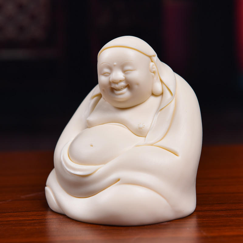 Provincial master Lin Jiansheng yutang dai solid porcelain porcelain art collection maitreya/D03-183