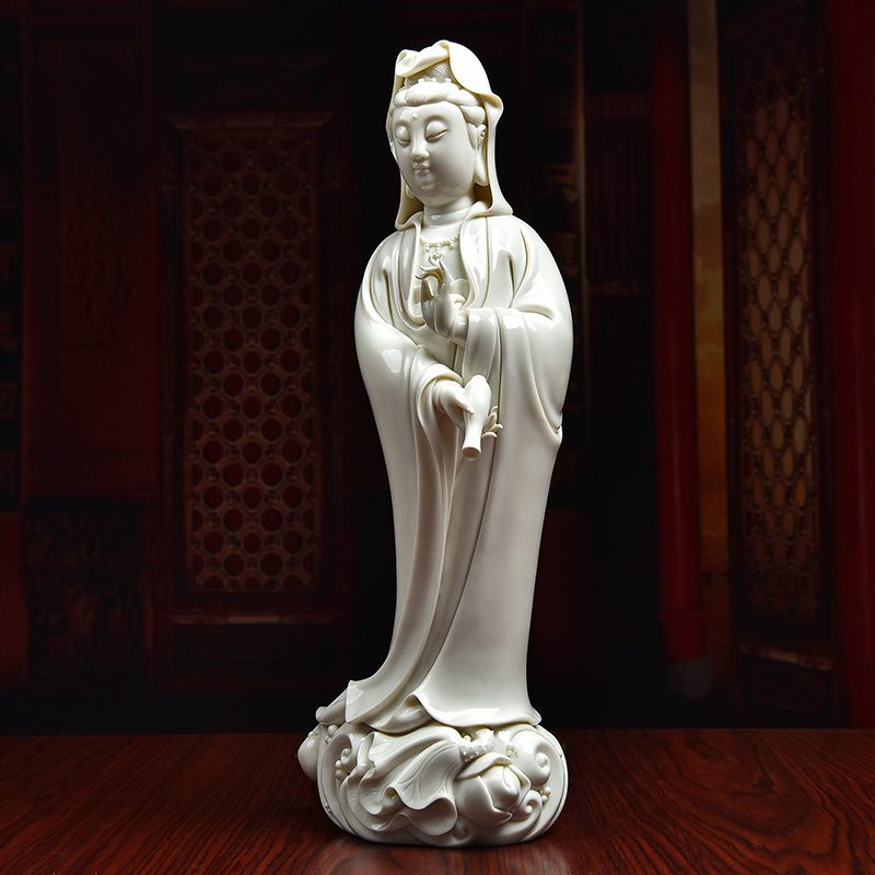 Yutang dai furnishing articles dehua white porcelain ceramic avalokitesvara figure of Buddha its/lotus guanyin D20-24