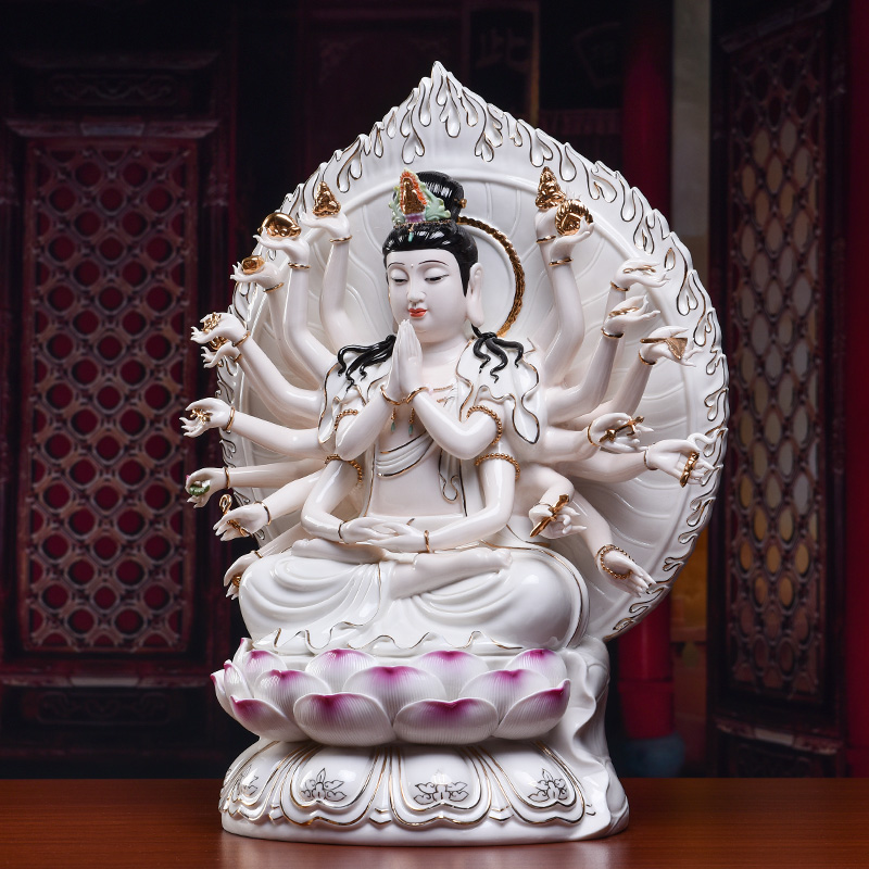 Yutang dai ceramic paint color 18 inches 22 hand Buddha guanyin Buddha home furnishing articles/D17-111 - b