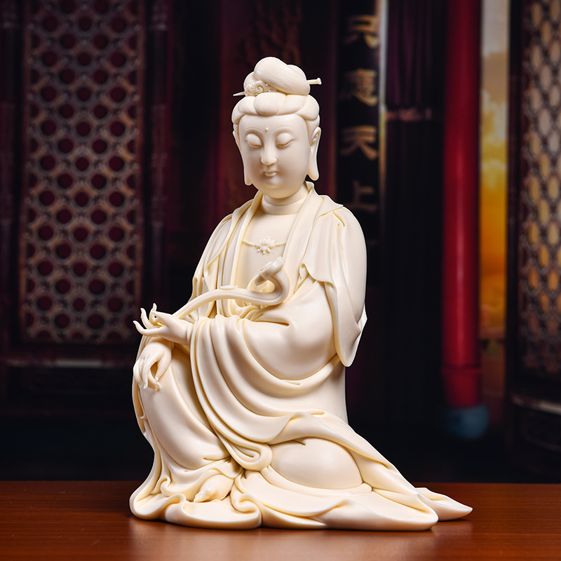 Yutang dai dehua ceramic art ruyi guanyin Buddha furnishing articles crafts porcelain carving household/D03-162