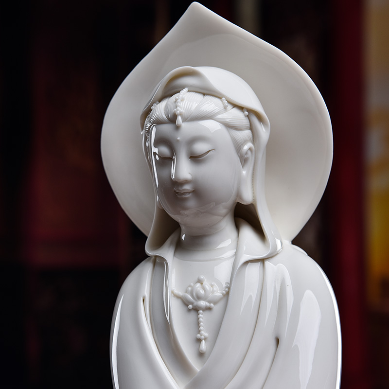 Jian - pin Lin yutang dai dehua white porcelain guanyin Buddha furnishing articles 13 inches meditation guanyin purdue liberation/D26-33