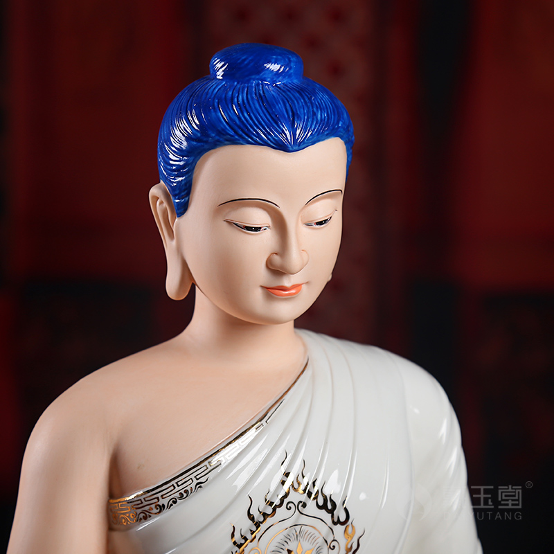 Yutang dai dehua white porcelain painting of Buddha enshrined furnishing articles 14 inches Thai Buddha trace gold orchid clothing/perhaps a - 103 - a