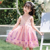 Girl Child Love Princess Leia dress Childrens dress 2021 Summer clothing Ice and Snow Girl Foreign Air Girl Gondola Dress