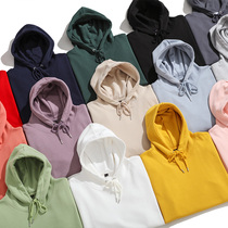 300g heavy cotton Spring and Autumn New hooded sweater solid color simple interior sports hoodie mens and womens sweaters