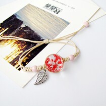 Gypsophila dried flower glass ball plant specimen bracelet female student Mori Department hipster hand-woven small jewelry