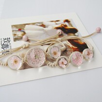 Plant specimen dried flower crystal glass ball bracelet hand-woven retro Mori Stars student bracelet