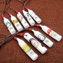 Cute cartoon whistle necklace pendant couple accessories long Korean female Jingdezhen ceramic accessories