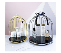 Storage rack Metal birdcage Nordic simple gold storage rack Shelf Cosmetics skin care products perfume shelf