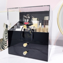 Cosmetics and skin care products storage box Light luxury bathroom Toilet Dresser Acrylic dust and water storage box drawer