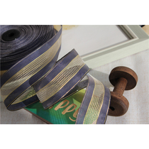 Import Blue Gold Iron Wire Side Christmas Holiday Gift Wrapping Webbing Webbing Handmade Hand Ledger clothes Decorative Accessories DIY